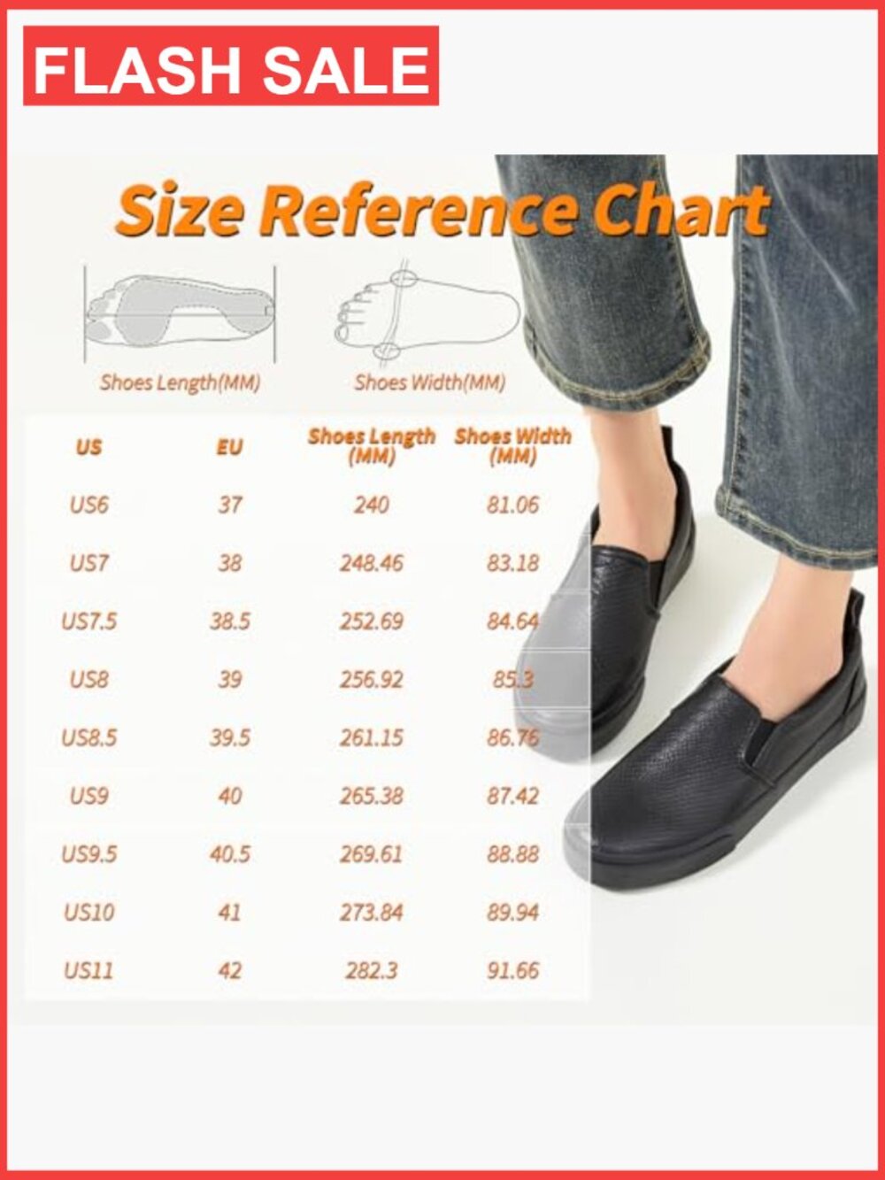 Synthetic Leather Slip On Loafers - Padded Collar Sneakers - Picture 6 of 7